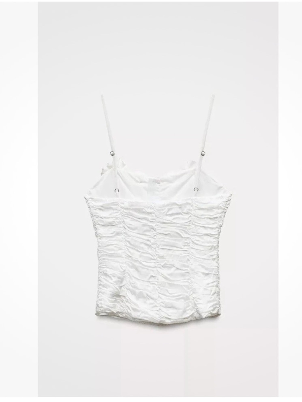 Zara White Ruched Rosette Satin Corset Top | Size M | NWT - Picture 4 of 13